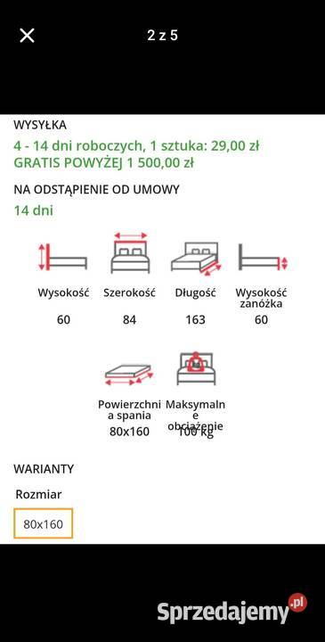 Łóżko stolik z krzesłem