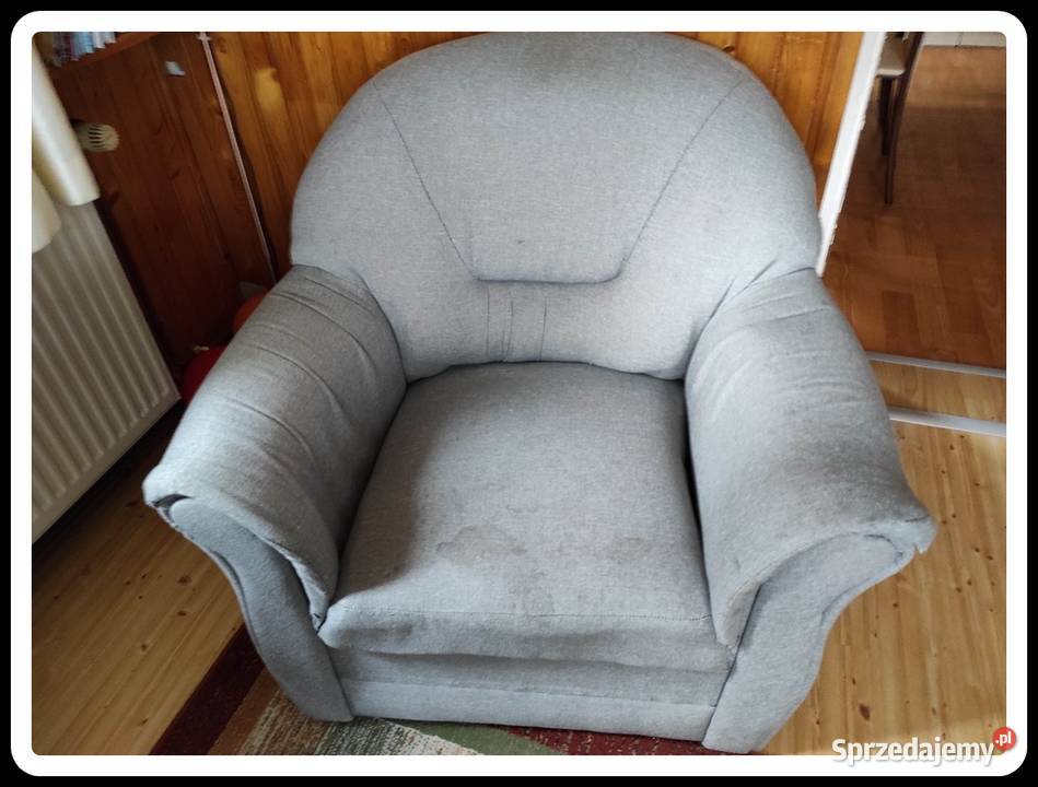 Duży wygodny fotel szary TRANSPORT sprzedam