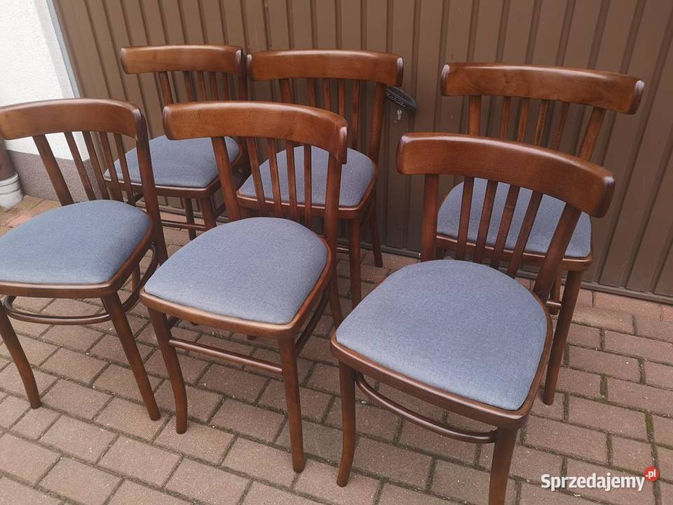 Krzesła PRL Stare Antyk Komplet 6 Sztuk Swarzędz