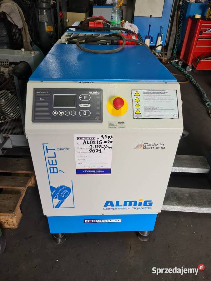 Kompresor śrubowy Almig Belt 7 75 kw 2021r Zduny
