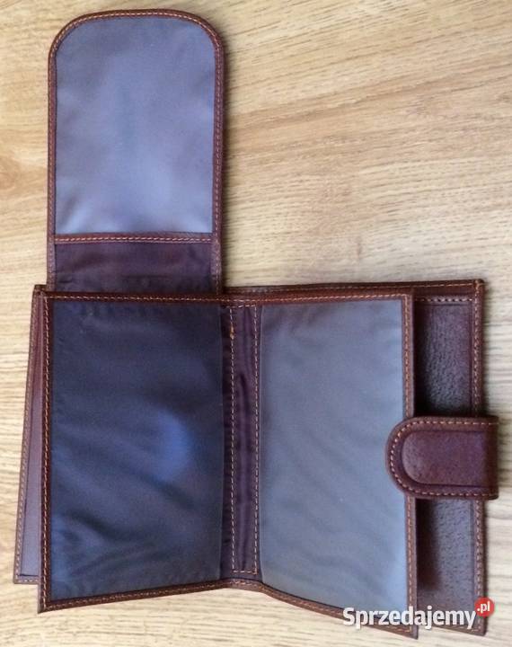 Elegancki nowy męski skórzany portfel pudełko