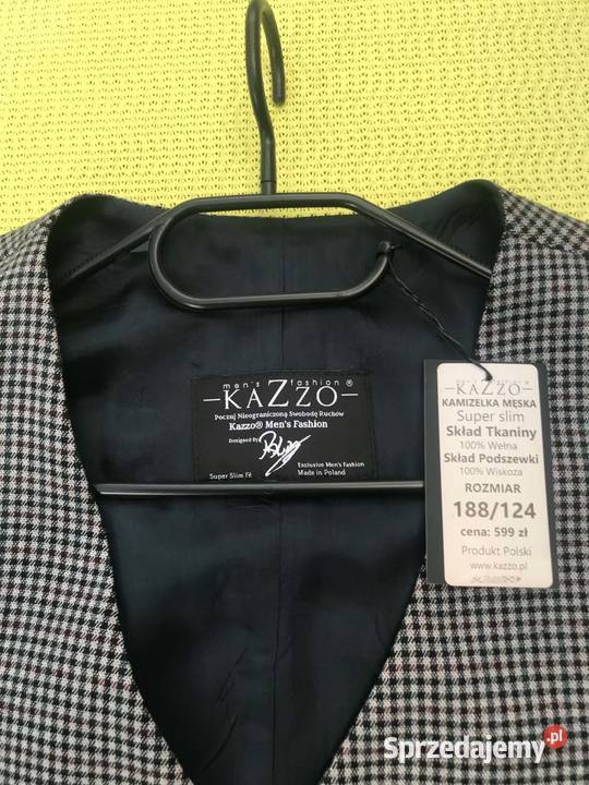 Kamizelka Męska KAZZO 100Wełna Rozmiar Olsztyn
