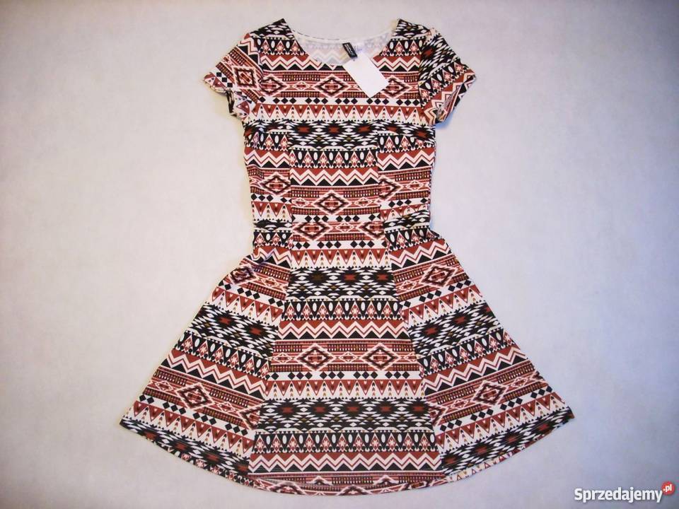 HM sukienka aztecki wzór jersey NOWA 32 Nowy Sącz