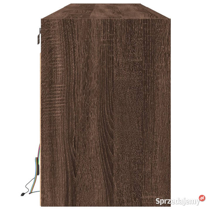Ścienna szafka TV z LED brązowy dąb 180x31x45 Warszawa