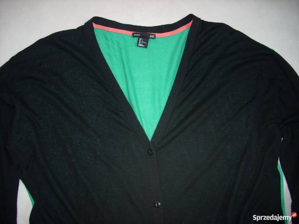 HM sweterek zielonyczarny zapinany 42 44 xl xxl Swetry i golfy Nowy Sącz