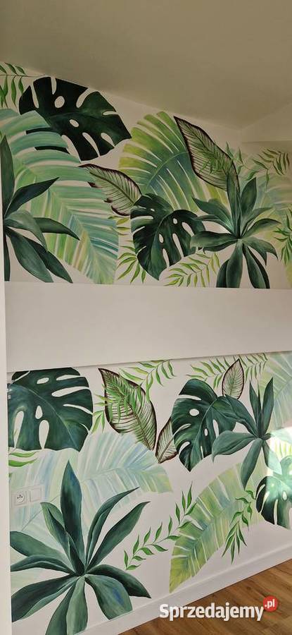 Artystyczne malowanie ścian kwiatowy mural w Antyki, Sztuka, Kolekcje małopolskie Brzesko