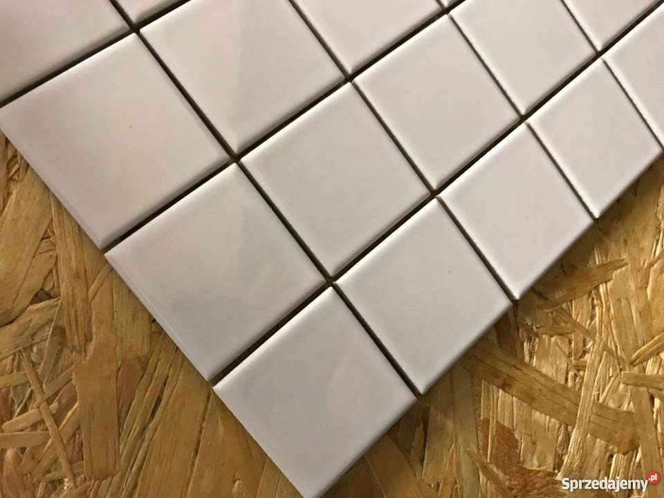 mozaika biała połysk ceramiczna 23x23 kostki małopolskie Zakopane