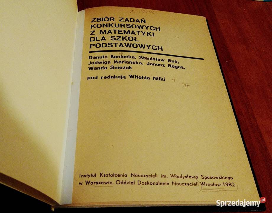 Zbiór zadań konkursowych z matematyki szkół Rok wydania 1982 Podręczniki Gdańsk
