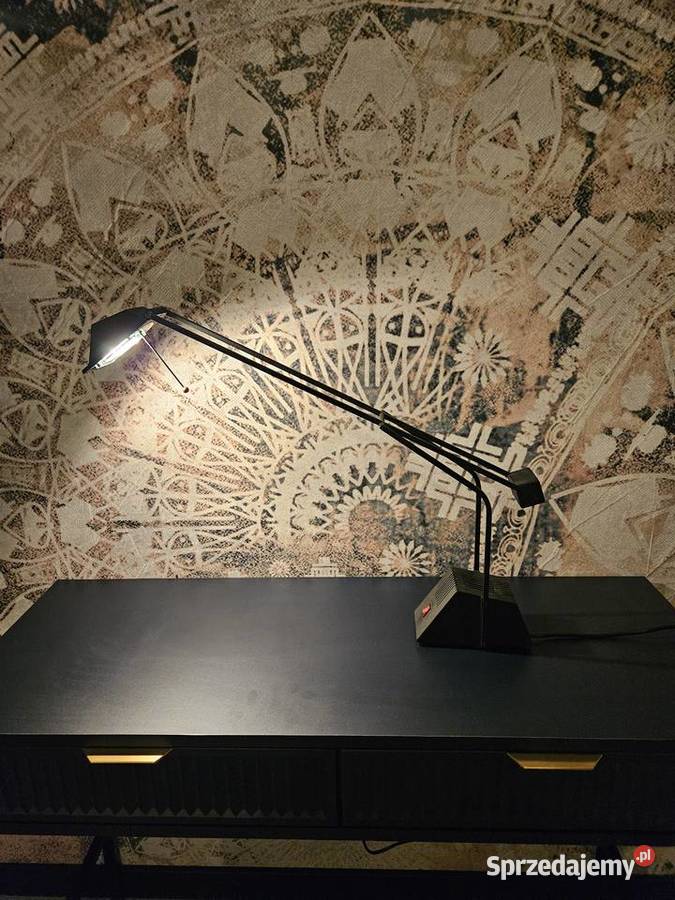 Lampa prl vintage biurkowa stołowa z przeciwagą Opatów
