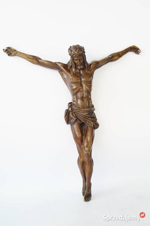 Figura z brązu pasyjka JEZUS CHRYSTUS piękna Gizałki