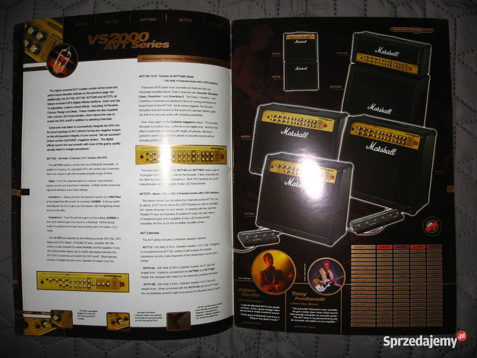 Marshall Amps 2001 Product Catalogue katalog pomorskie sprzedam