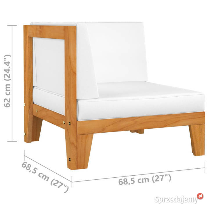 2osobowa sofa z kremowymi poduszkami lite drewno mazowieckie Warszawa