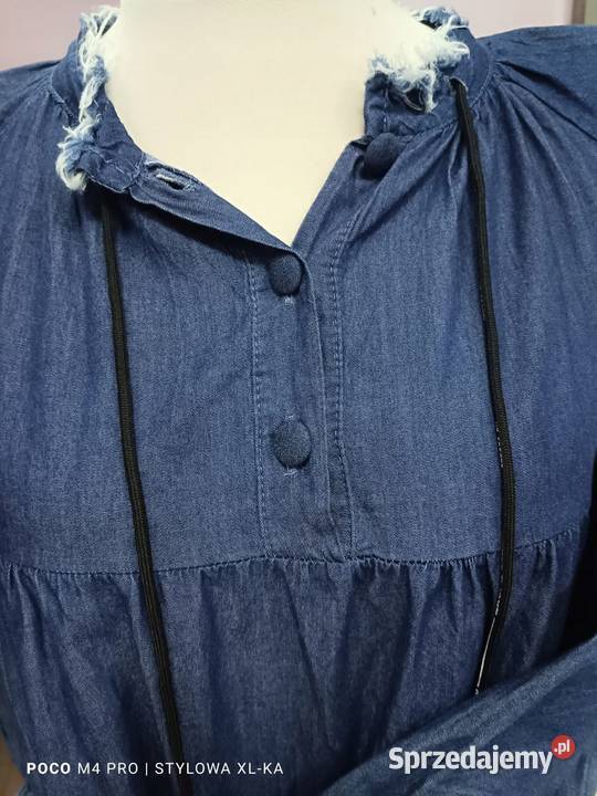 Bluzka tunika sukienka jeansowa modny fason Bluzki i koszule Pątnów