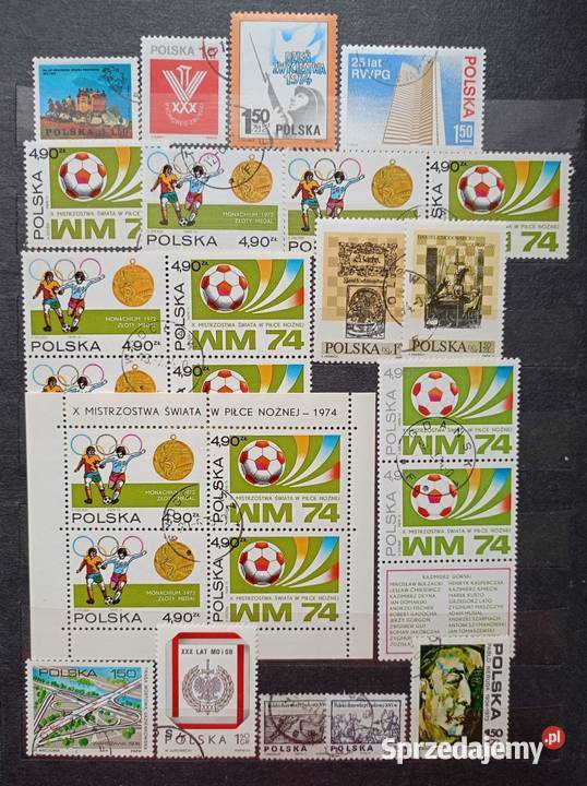 Znaczki polskie 1974 kasowane Leźnica Wielka-Osiedle