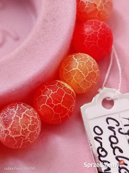 Bransoletka z kamienia Agat Cracked ręcznie Bransoletki Warszawa