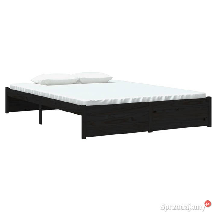 Rama łóżka czarna lite drewno 140 x 190 WM814933 Warszawa