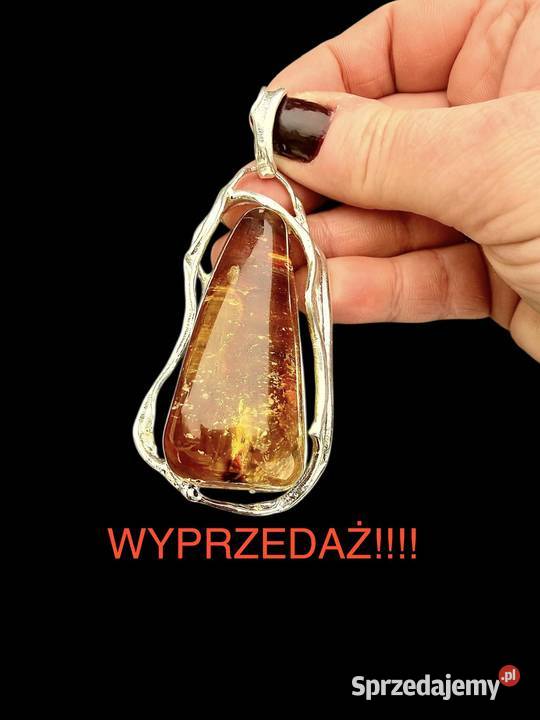 WYPRZEDAŻ wisior srebro 925 bursztyn bałtycki