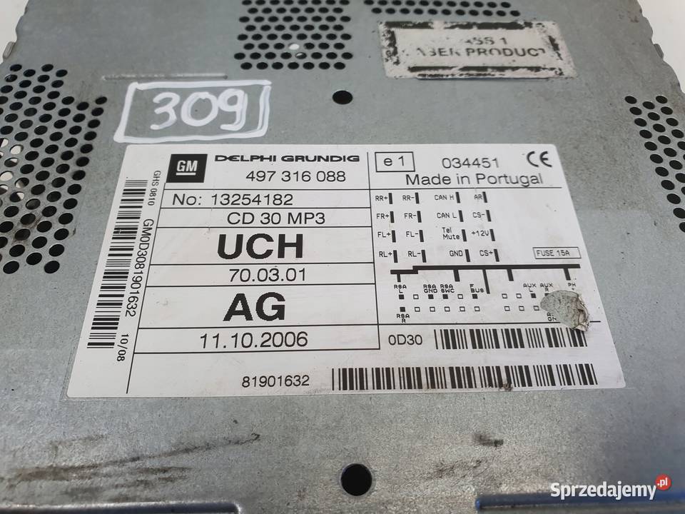 RADIO Opel Corsa D 13251057 RADIOODTWARZACZ CD Rudka