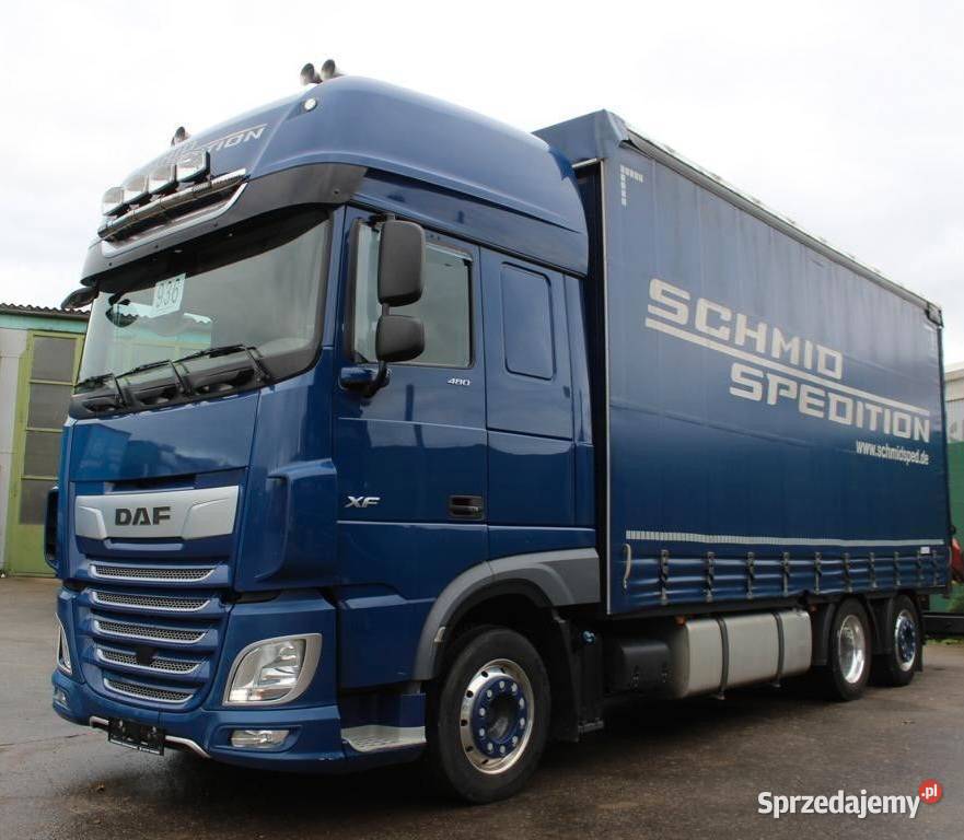 Daf XF 480 mega firanka z tylnym dzwigiem do