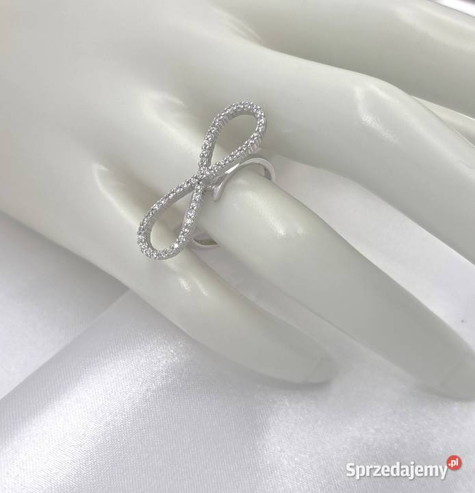 40Pierścionek r14 srebrny nieskończoność z Poznań