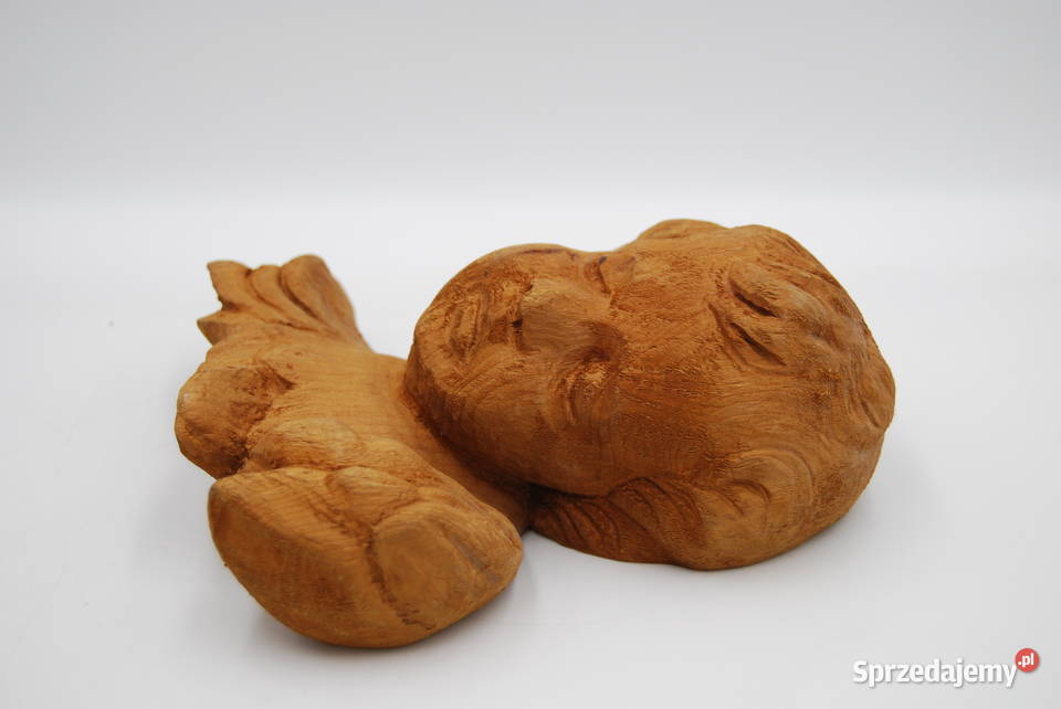 Drewniana rzeźba Anioł putto XIX w sprzedam