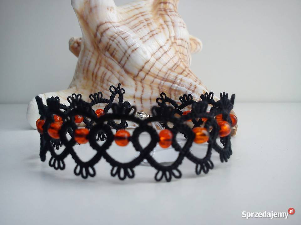 Bransoletka frywolitkowa Ozdoby Wiśniowa sprzedam
