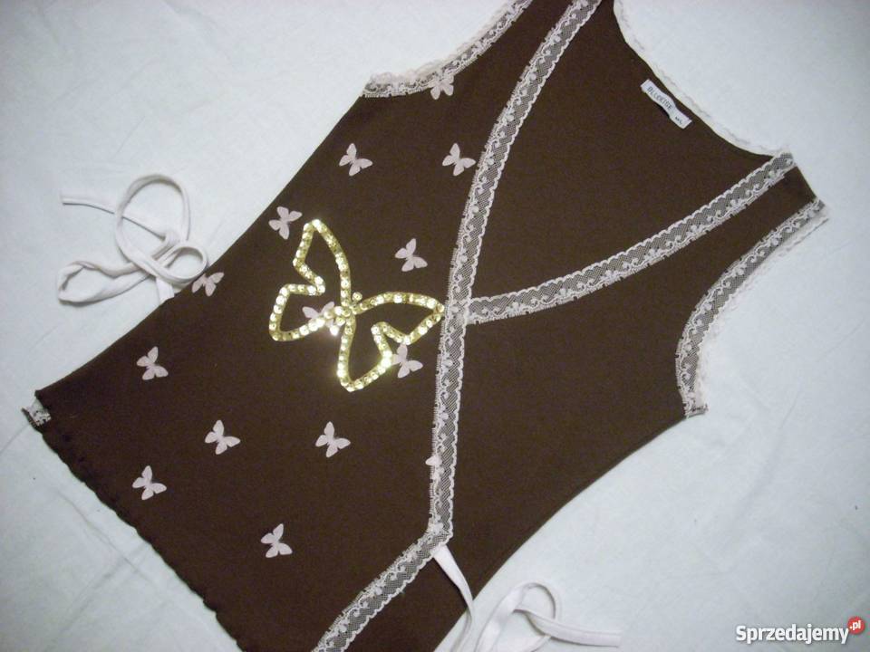 Bluzka Kamizelka Kopertowa Motyl Cekiny 34 36 z dekoltem Nowy Sącz