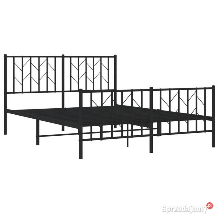 Łóżko Metalowe Czarne Rama Łóżka Ze Stelażem 90cm Ramy i stelaże