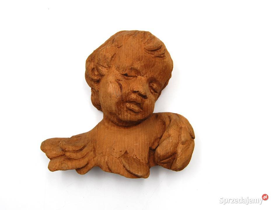Drewniana rzeźba Anioł putto XIX w sprzedam