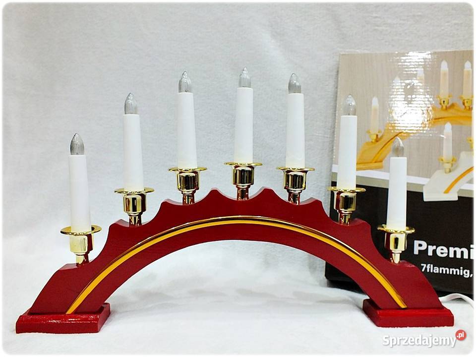 Drewniany Świecznik łukowy na parapetokno Lampki Żary