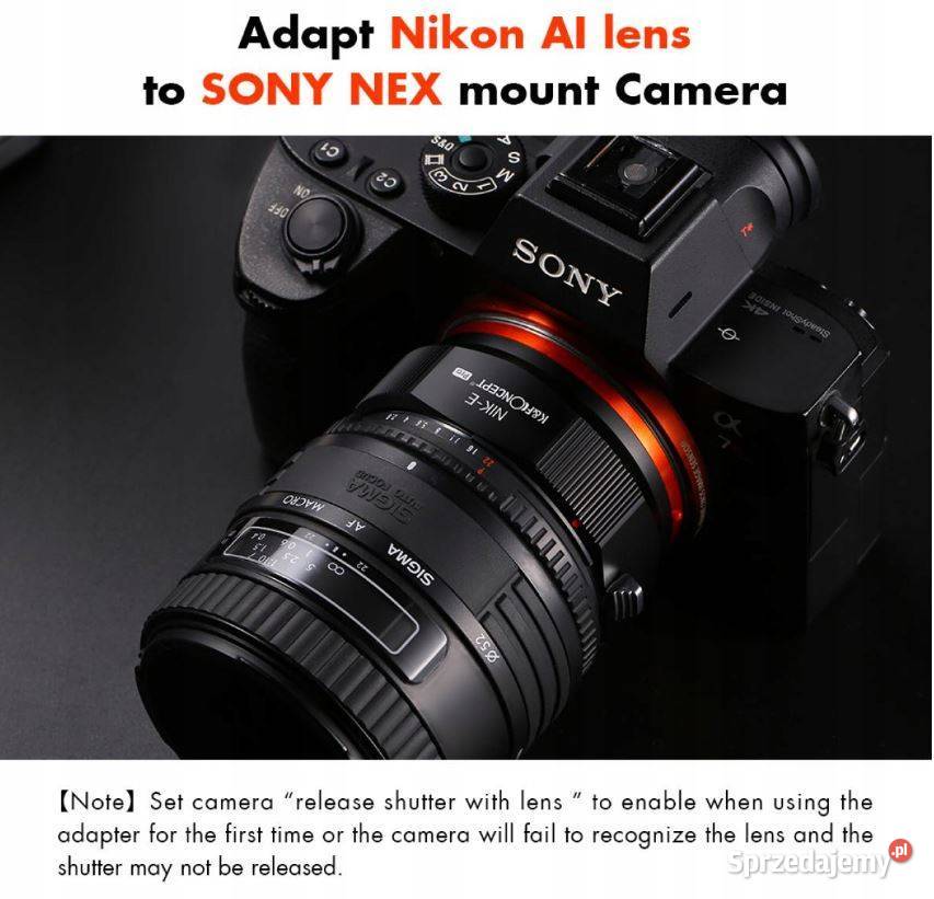 Adapter Nikon AI NEX SONY EMOUNT KF Concept PRO Warszawa sprzedam