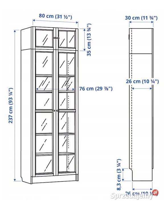 IKEA BILLYOXBERG Regał z nadstawką brązowy 30cm Pruszków