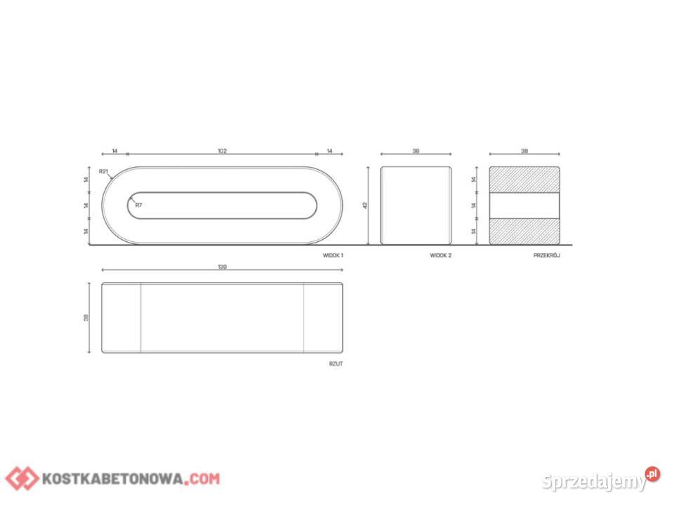 Siedzisko Ławka Betonowa Owal dolnośląskie Wrocław