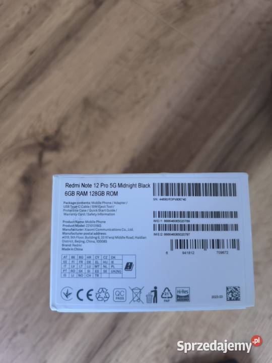 Xiaomi Redmi Note 12 Pro 5G 6128 sprzedam