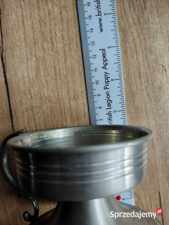 Kaganek z cyny do dekoracji świecznik Choszczno