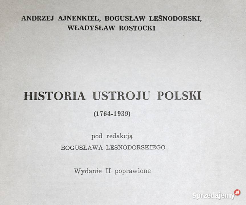 Historia ustroju Polski 17641939 Andrzej