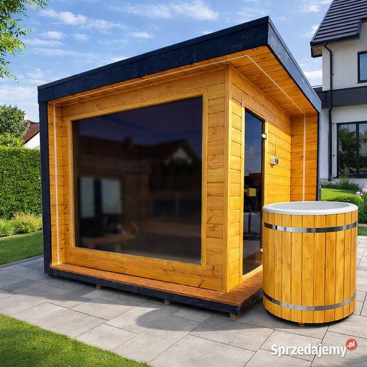 SAUNA OGRODOWA MODERN CUBE LUX z wanną do Toruń