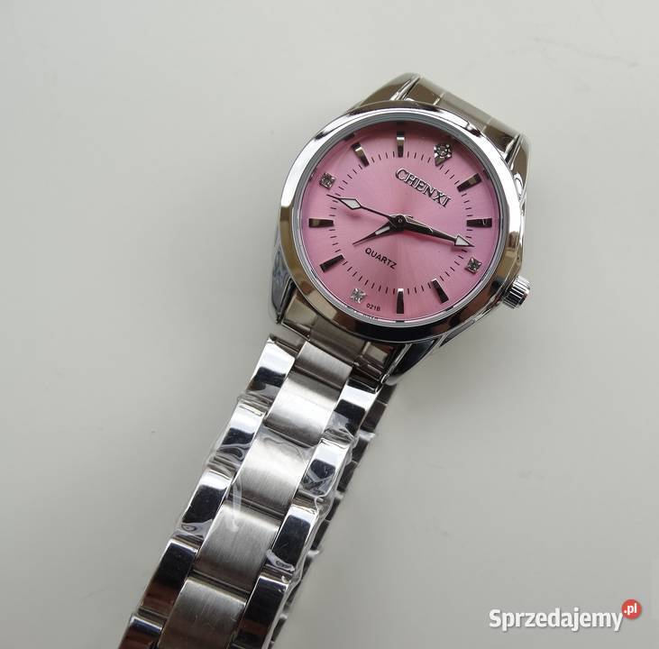 Zegarek damski różowy Chenxi bransoleta stalowa na rękę