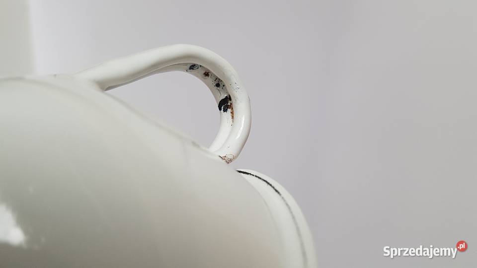 Emaliowany zestaw dzbanek filiżanka Olkusz PRL Dąbrowa Górnicza