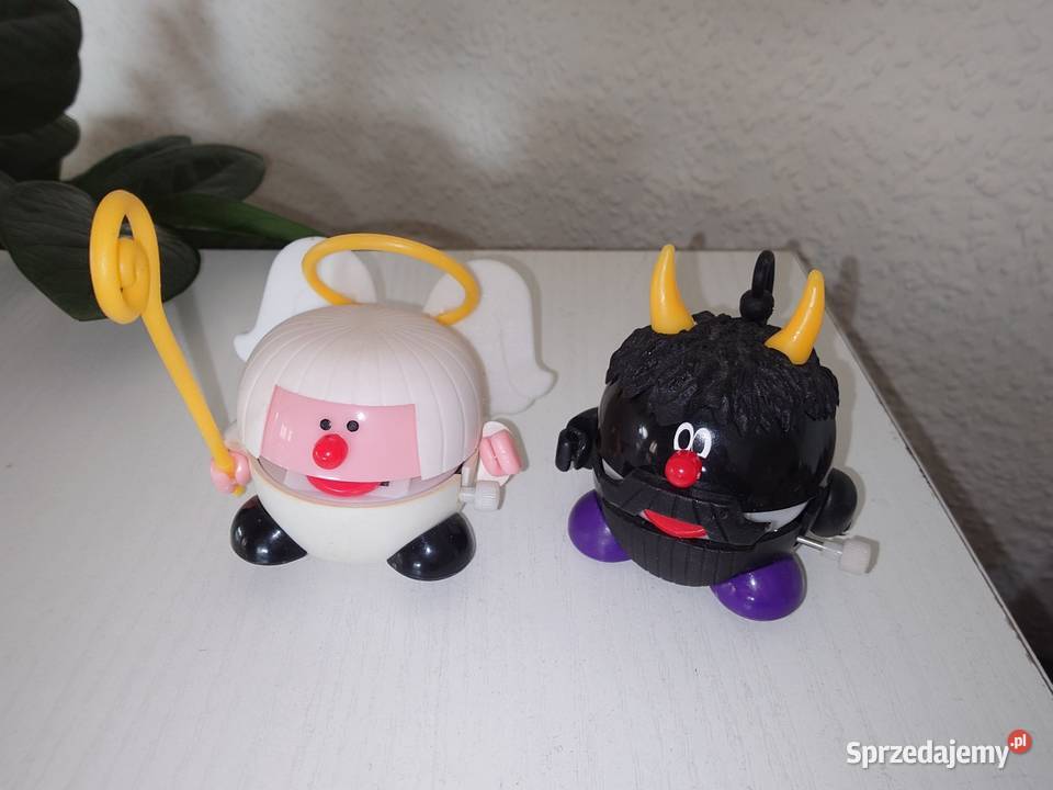 Anioł i diabeł nakręcane zabawki kpl 2 PRL Plastik