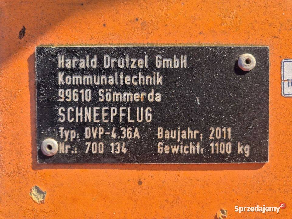Pług do śniegu Drutzel Beilhack 36m Schmidt Moszczenica Wyżna