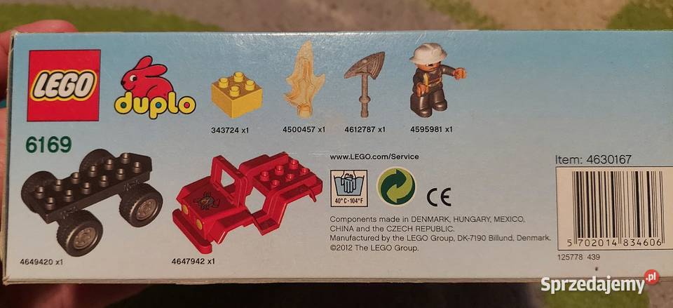 LEGO DUPLO 6169 Dowódca straży pożarnej pudełko Warszawa