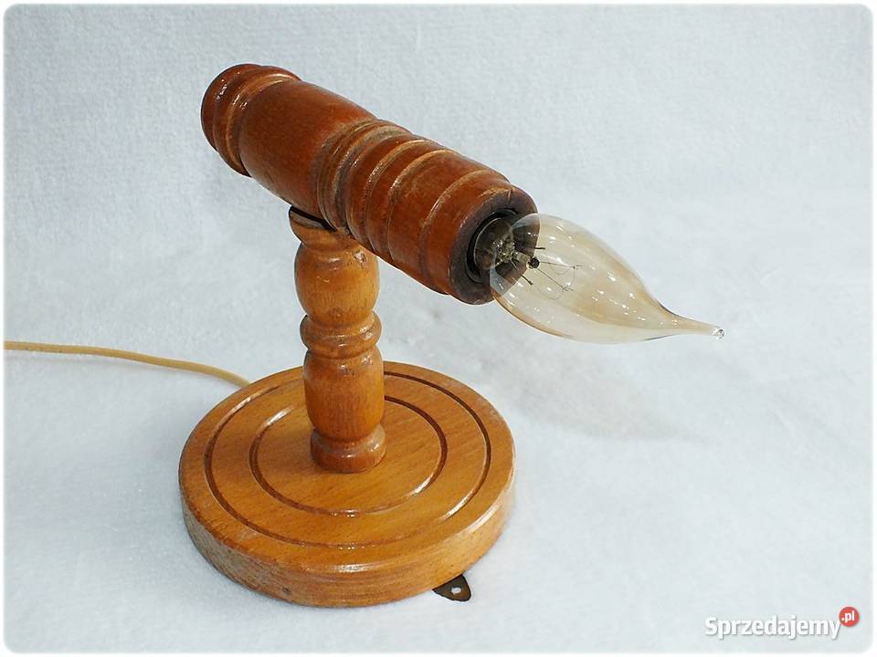 Stary Kinkiet drewniany Lampa ścienna z lat 5060 Żary