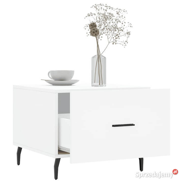 Stolik kawowy biały 50x50x40 materiał Warszawa