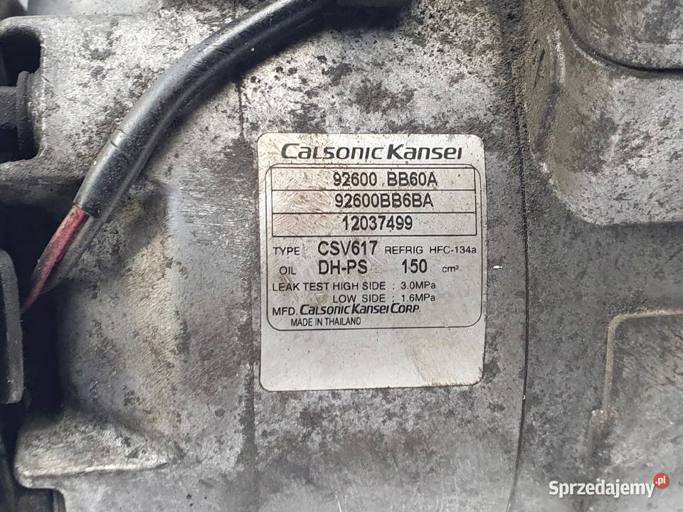 SPRĘŻARKA KLIMATYZACJI Nissan Qashqai 16 DCI lubelskie Chełm