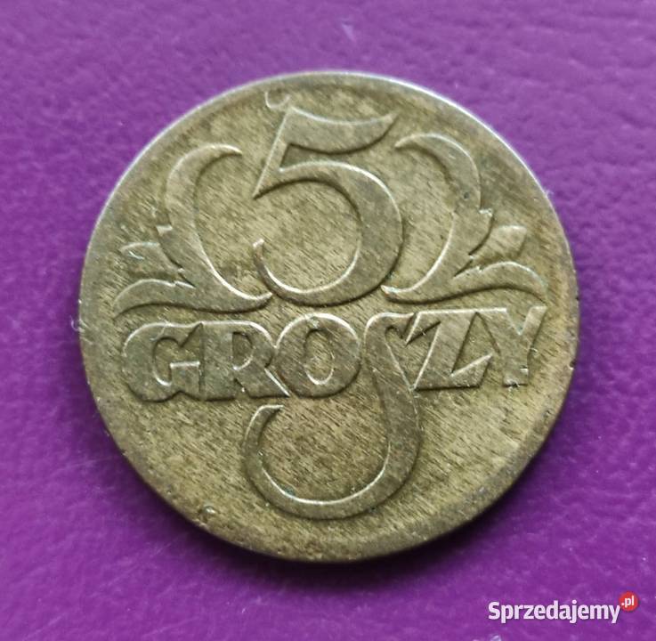 Moneta przedwojenna Sanacja II RP 5 groszy 1928 Numizmatyka mazowieckie Pruszków