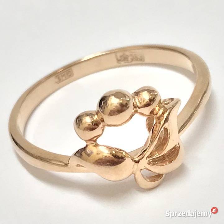 Złoty PIERŚCIONEK 585 14K cudowne WINOGRONA Warszawa