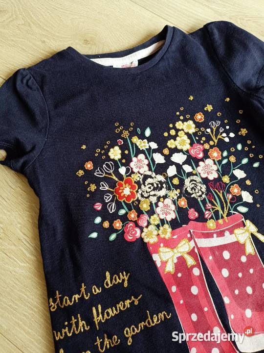 Koszulka tshirt dziewczęcy granatowy 98 mazowieckie Płock