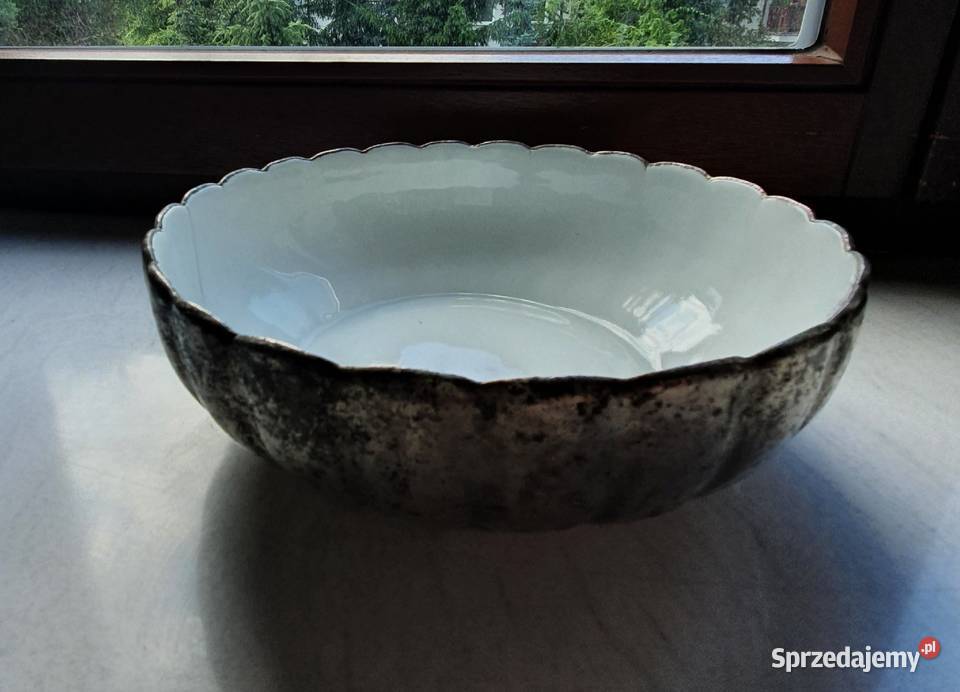 Starazabytkowa SALATERKAMISKA z biało srebrnej Lublin