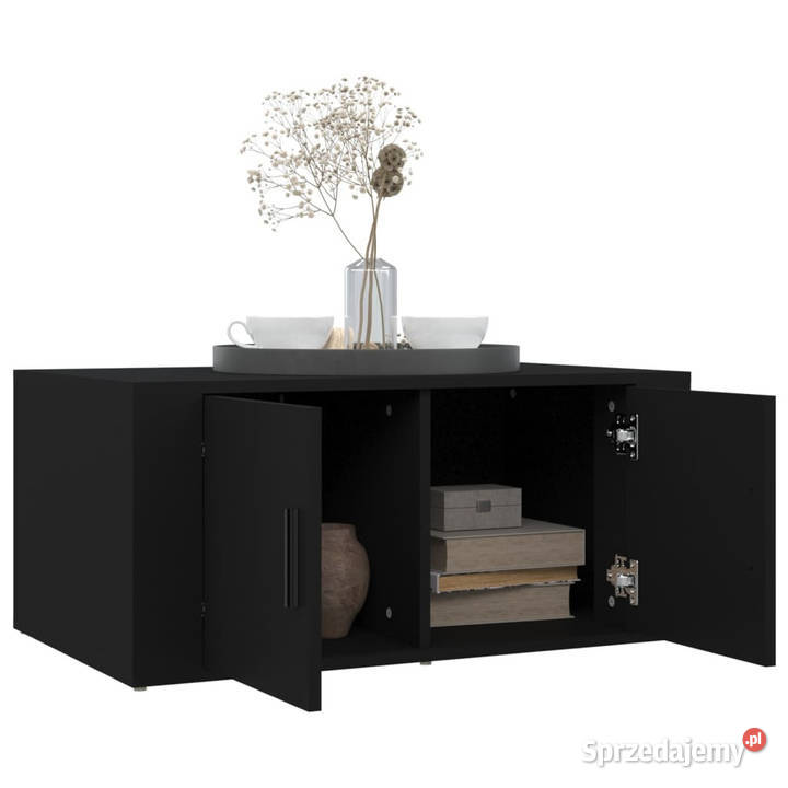 Stolik kawowy czarny 80x50x36 materiał Warszawa sprzedam